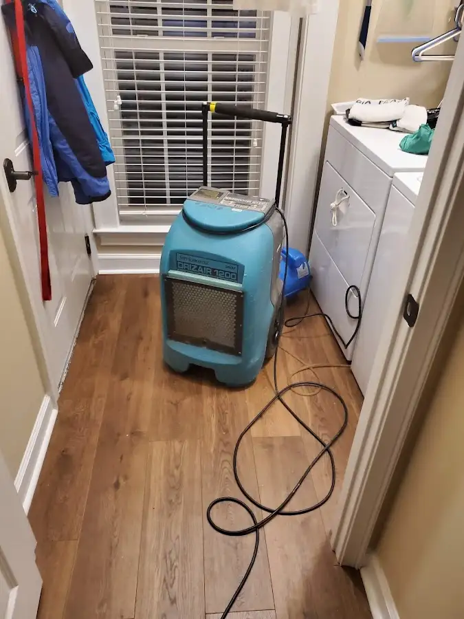 Commercial dehumidifier deployed for Flood Damage Cleanup in White City